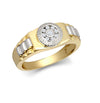 Cubic Zirconia Ring - 9ct 2 Colour Gold Child's CZ Set Watch Strap & Bezel Ring - by Hearts Forever Jewellers