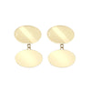 9ct Yellow GoldOval Art Deco Engine Turned Cufflinks Chain Back