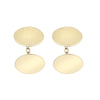 9ct Yellow GoldOval Art Deco Engine Turned Cufflinks Chain Back