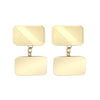 9ct Yellow GoldCut Corners Art Deco Engine Turned Cufflinks Chain Back
