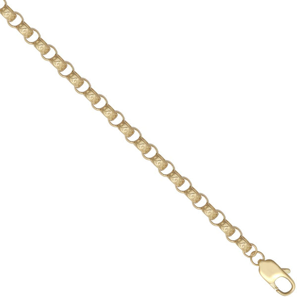 Jewellery - 9ct Yellow Gold Cast Plain and Engraved Belcher 5.1mm Gauge - by Hearts Forever Jewellers