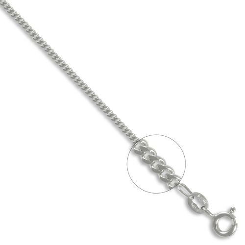 Diamond Necklace - 9ct White Gold Diamond Cut Curb 1.4mm Gauge Pendant Chain - by Hearts Forever Jewellers