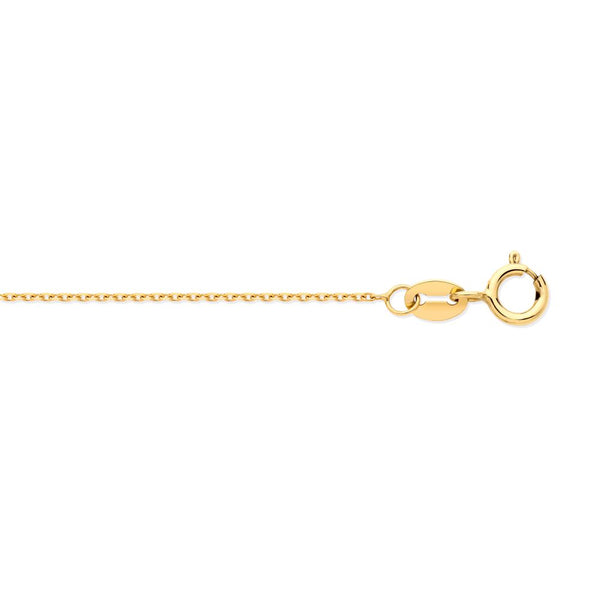 Diamond Ring - 9ct White Gold Diamond Cut Concertina Trace 1.2mm Gauge Pendant Chain - by Hearts Forever Jewellers