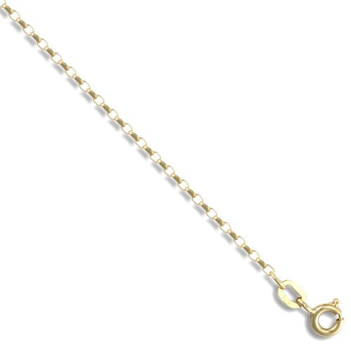 Diamond Necklace - 9ct Yellow Gold Diamond Cut Belcher 1.6mm Gauge Pendant Chain - by Hearts Forever Jewellers