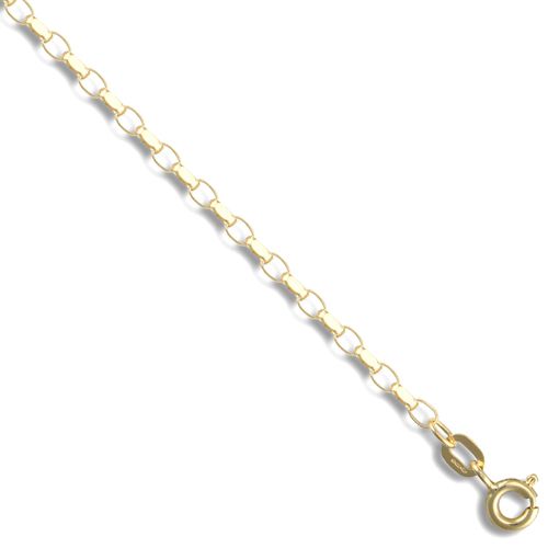 Diamond Necklace - 9ct Yellow Gold Diamond Cut Belcher 1.6mm Gauge Pendant Chain - by Hearts Forever Jewellers