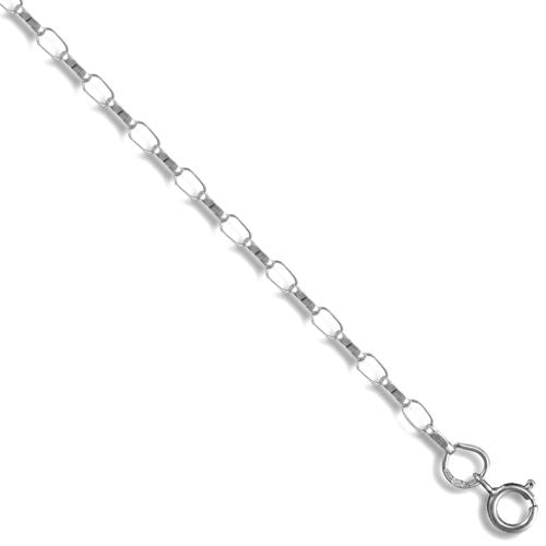 Diamond Ring - 9ct White Gold Diamond Cut Belcher 1.4mm Gauge Pendant Chain - by Hearts Forever Jewellers