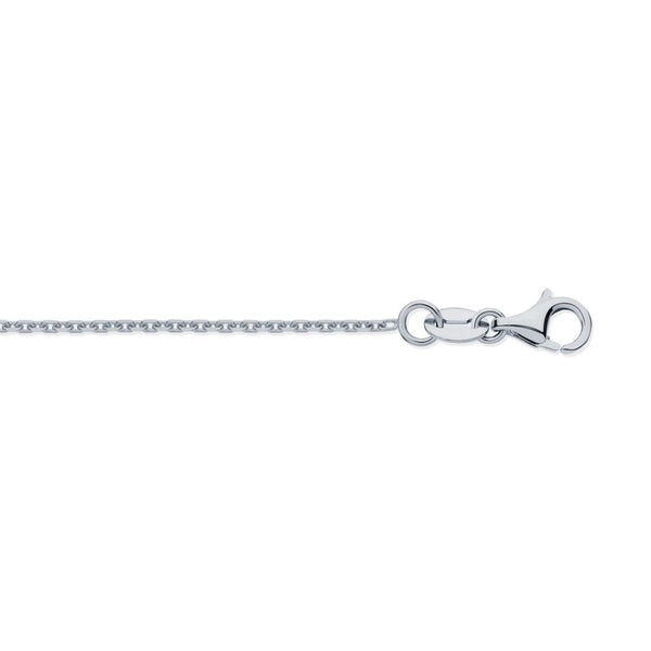 Diamond Necklace - 18ct Yellow Gold Diamond Cut Cable 1.2mm Chain 16-18 Inch Extender - by Hearts Forever Jewellers