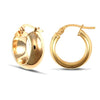 Ring - 9ct yellow gold D-shaped wedding band design creole Hoop Earrings - by Hearts Forever Jewellers
