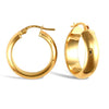 Ring - 9ct yellow gold D-shaped wedding band design creole Hoop Earrings - by Hearts Forever Jewellers