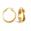 Ring - 9ct yellow gold D-shaped wedding band design creole Hoop Earrings - by Hearts Forever Jewellers