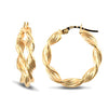 Ring - 9ct yellow gold twisted creole Hoop Earrings textured with a barked pattern - by Hearts Forever Jewellers