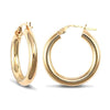 Ring - 9ct yellow gold 3mm polished round-tube creole Hoop Earrings - by Hearts Forever Jewellers