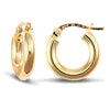 Ring - 9ct yellow gold 3mm polished round-tube creole Hoop Earrings - by Hearts Forever Jewellers