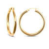 Ring - 9ct yellow gold 3mm polished round-tube creole Hoop Earrings - by Hearts Forever Jewellers