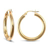 Ring - 9ct yellow gold 3mm polished round-tube creole Hoop Earrings - by Hearts Forever Jewellers