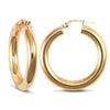 Ring - 9ct yellow gold 4mm polished round-tube creole Hoop Earrings - by Hearts Forever Jewellers