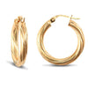 Ring - 9ct yellow gold 3mm round-tube twisted creole Hoop Earrings - by Hearts Forever Jewellers