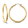 Ring - 9ct yellow gold 3mm round-tube twisted creole Hoop Earrings - by Hearts Forever Jewellers