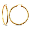 Ring - 9ct yellow gold 3mm round-tube twisted creole Hoop Earrings - by Hearts Forever Jewellers
