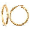 Ring - 9ct yellow gold 4mm round-tube twisted creole Hoop Earrings - by Hearts Forever Jewellers