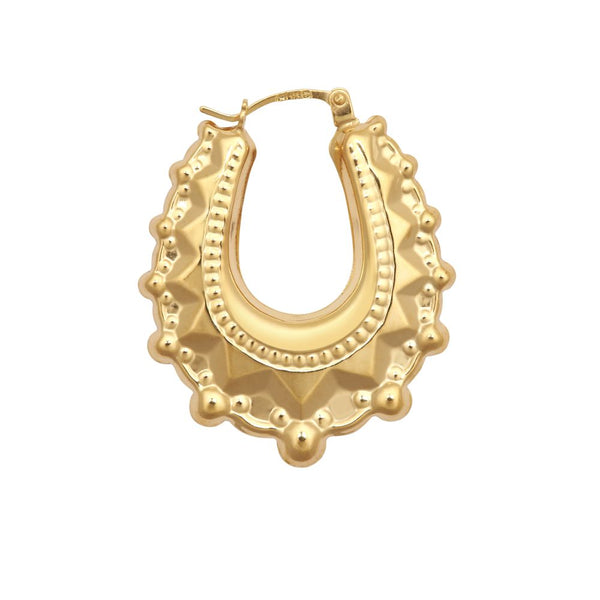 Ring - 9ct Yellow Oval Spiked Creole Earrings - by Hearts Forever Jewellers