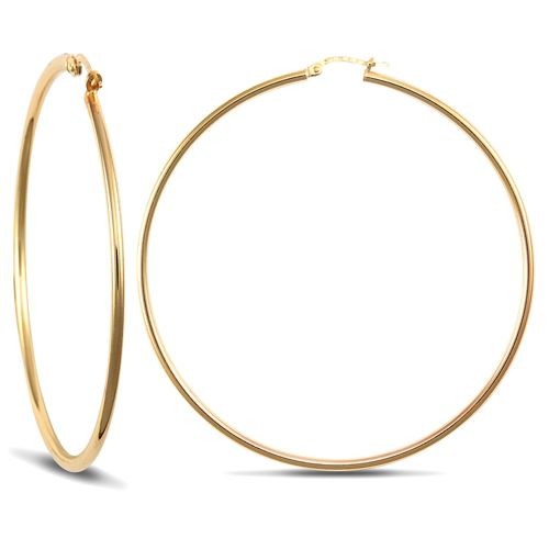 Ring - 9ct yellow gold 2mm polished elegant creole Hoop Earrings - by Hearts Forever Jewellers