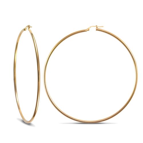 Ring - 9ct yellow gold 2mm polished elegant creole Hoop Earrings - by Hearts Forever Jewellers