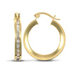 Cubic Zirconia Ring - 9ct yellow gold creole Hoop Earrings channel set with cubic zirconia stones - by Hearts Forever Jewellers