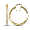 Cubic Zirconia Ring - 9ct yellow gold creole Hoop Earrings channel set with cubic zirconia stones - by Hearts Forever Jewellers