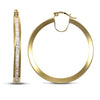 Cubic Zirconia Ring - 9ct yellow gold creole Hoop Earrings channel set with cubic zirconia stones - by Hearts Forever Jewellers