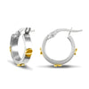 Ring - 9ct Yellow & White Gold 3mm Hoop Earrings - by Hearts Forever Jewellers