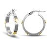 Ring - 9ct Yellow & White Gold 3mm Hoop Earrings - by Hearts Forever Jewellers
