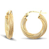 Ring - 9ct yellow gold 3mm frosted twist creole Hoop Earrings - by Hearts Forever Jewellers