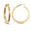 Ring - 9ct Yellow Plain Square Tube Hoop Earrings - by Hearts Forever Jewellers