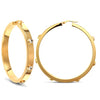 Cubic Zirconia Ring - 9ct yellow gold 6mm square-tube hoop creole earrings with rub-over set cubic zirconia stones - by Hearts Forever Jewellers