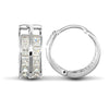 Cubic Zirconia Ring - 9ct yellow gold huggie Hoop Earrings channel set with 2 rows of Princess cut cubic zirconia stones - by Hearts Forever Jewellers