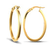 Ring - 9ct Yellow Square Tube Oval Shape Hoop Earrings - by Hearts Forever Jewellers