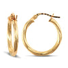 Ring - 9ct yellow gold 2.5mm round-tube twisted creole Hoop Earrings - by Hearts Forever Jewellers