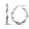 Ring - 9ct white gold polished c candy twist creole Hoop Earrings - by Hearts Forever Jewellers