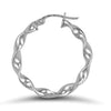 Ring - 9ct white gold polished c candy twist creole Hoop Earrings - by Hearts Forever Jewellers