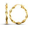 Ring - 9ct yellow gold super light polished c candy twist creole Hoop Earrings - by Hearts Forever Jewellers