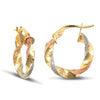 Ring - 9ct 3 tri-colour gold creole Hoop Earrings - by Hearts Forever Jewellers