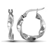 Ring - 9ct white gold polished / frost creole Hoop Earrings - by Hearts Forever Jewellers