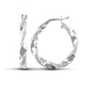 Ring - 9ct white gold polished / frost creole Hoop Earrings - by Hearts Forever Jewellers