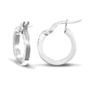 Ring - 9ct white gold square tube creole Hoop Earrings - by Hearts Forever Jewellers