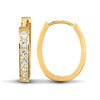 Cubic Zirconia Ring - 9ct yellow gold cubic zirconia set oval huggie earrings - by Hearts Forever Jewellers