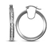 Cubic Zirconia Ring - 9ct white gold channel set cubic zirconia creole Hoop Earrings - by Hearts Forever Jewellers