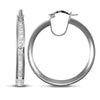 Cubic Zirconia Ring - 9ct white gold channel set cubic zirconia creole Hoop Earrings - by Hearts Forever Jewellers