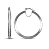 Cubic Zirconia Ring - 9ct white gold channel set cubic zirconia creole Hoop Earrings - by Hearts Forever Jewellers