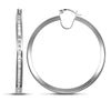 Cubic Zirconia Ring - 9ct white gold channel set cubic zirconia creole Hoop Earrings - by Hearts Forever Jewellers
